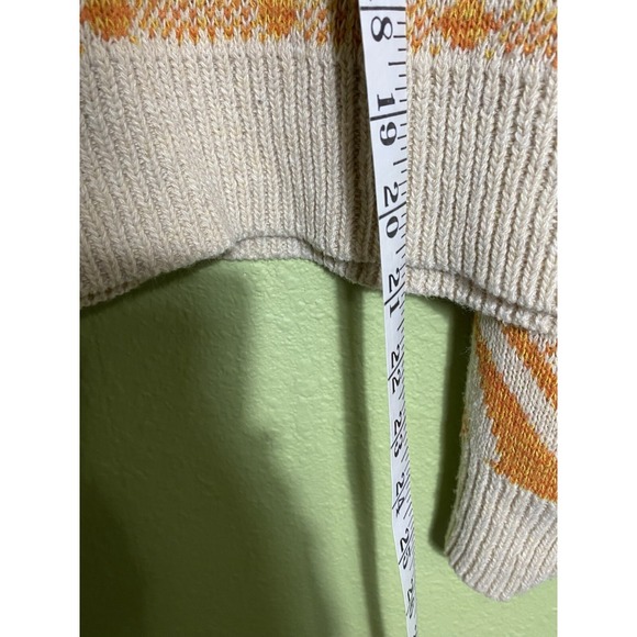 Bohemian Cropped Long Sleeve Sweater Women L Tan/brown Earthbound Earthy - Picture 9 of 9